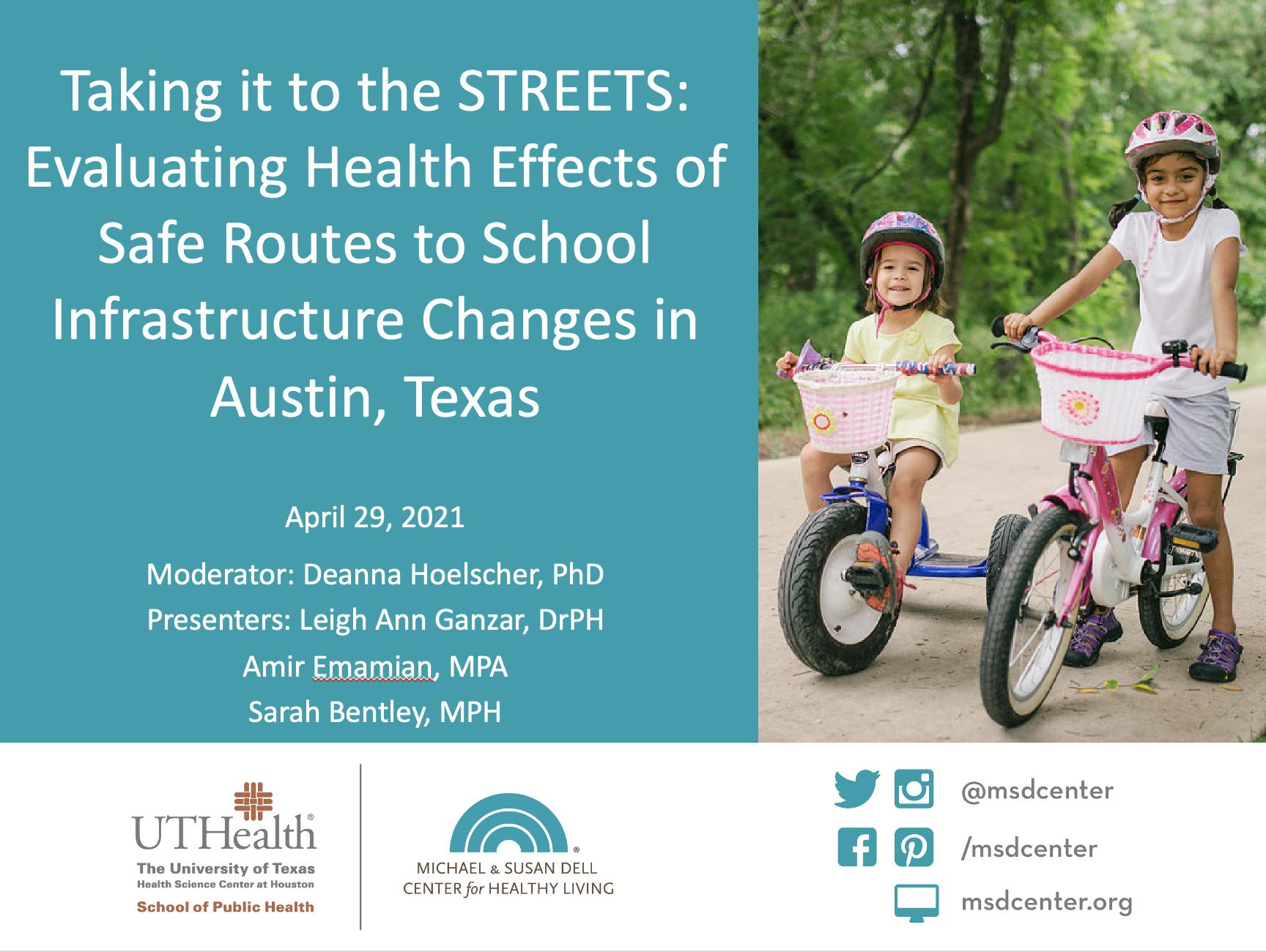 Banner image for STREETS (Safe TRavel Environment Evaluation in Texas Schools)